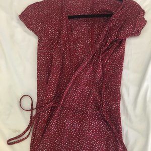 Brandy Melville Red Floral Wrap Dress